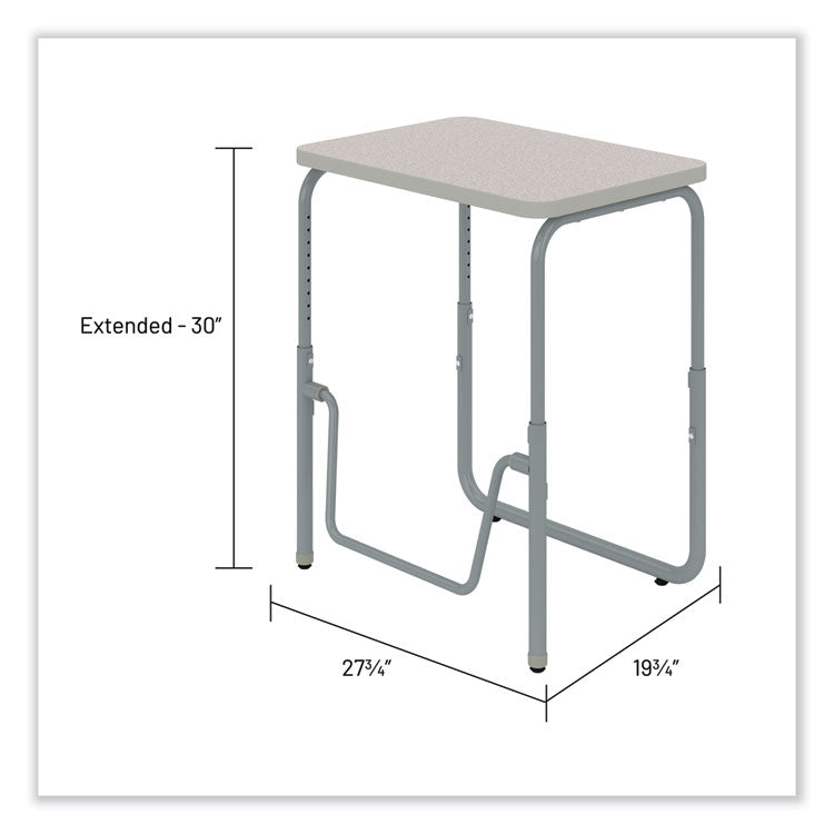 AlphaBetter 2.0 Height-Adjustable Student Desk with Pendulum Bar, 27.75 x 19.75 x 22 to 30, Pebble Gray