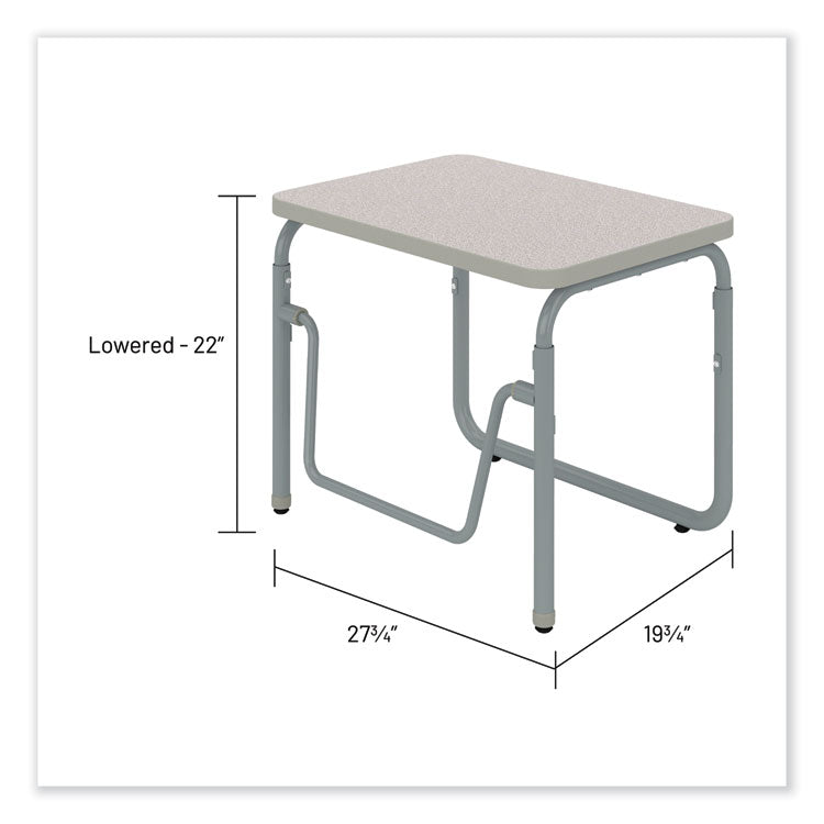 AlphaBetter 2.0 Height-Adjustable Student Desk with Pendulum Bar, 27.75 x 19.75 x 22 to 30, Pebble Gray