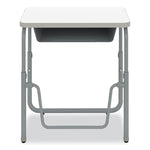 AlphaBetter 2.0 Height-Adjustable Student Desk with Pendulum Bar and Book Box, 27.75 x 19.75 x 22 to 30, Dry Erase