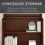 Bush Business Furniture Studio C 73"H 5-Shelf Bookcase with Adjustable Shelves, Hansen Cherry Laminated Wood (STC015HC)
