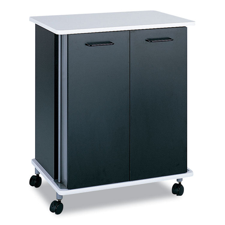 Refreshment Stand, Engineered Wood, 9 Shelves, 29.5" x 22.75" x 33.25", Black/White