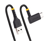 StarTech USB-A to USB-C Charging Cable Right Angle, 1ft, Black (R2ACR-30C-USB-CABLE)