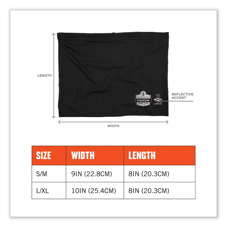 Chill-Its 6489 2-Layer Cooling Performance Knit Multi-Band, Polyester/Spandex, Small/Medium, Black