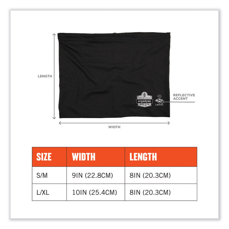 Chill-Its 6489 2-Layer Cooling Performance Knit Multi-Band, Polyester/Spandex, Large/X-Large, Black