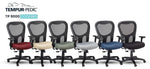 Tempur-Pedic Ergonomic Fabric/Mesh Swivel Task Chair, Black (TP9000-C-BLK)