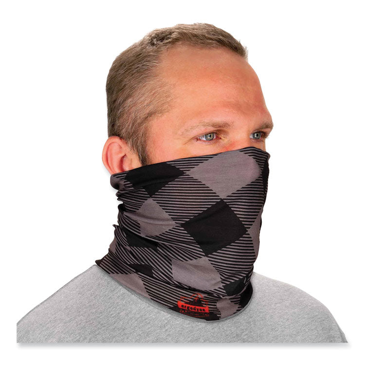 Chill-Its 6485 Multi-Band, Polyester, One Size Fits Most, Gray Buffalo Plaid
