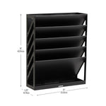 Mind Reader 5-Compartment Plastic Mountable Wall File, Black (WALLANCH-BLK)