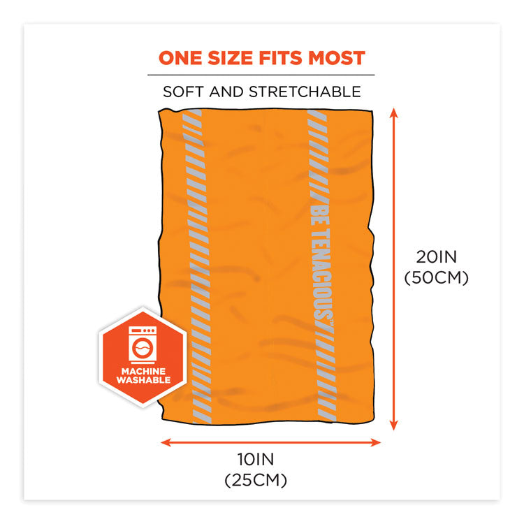 Chill-Its 6487R Reflective Cooling Multi-Band, Polyester/Spandex, One Size Fits Most, Hi-Vis Orange