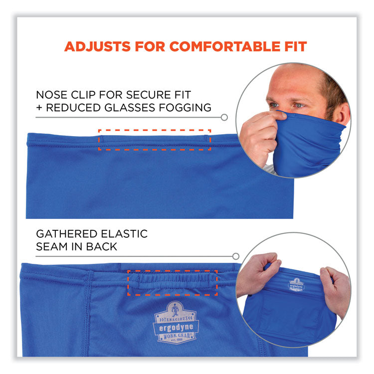 Chill-Its 6483 Cooling Neck Gaiter Bandana Pocket, Polyester/Spandex, Large/X-Large, Blue