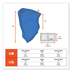 Chill-Its 6482 Cooling Neck Gaiter Bandana Pocket Kit, Polyester/Spandex, Small/Medium, Blue