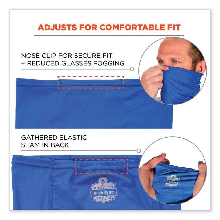 Chill-Its 6482 Cooling Neck Gaiter Bandana Pocket Kit, Polyester/Spandex, Large/X-Large, Blue