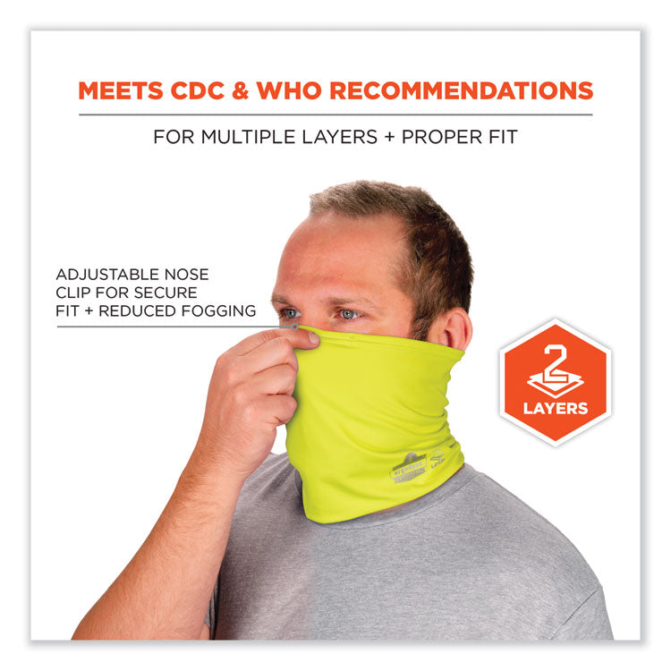 Chill-Its 6489 2-Layer Cooling Performance Knit Multi-Band, Polyester/Spandex, Small/Medium, Hi-Vis Lime