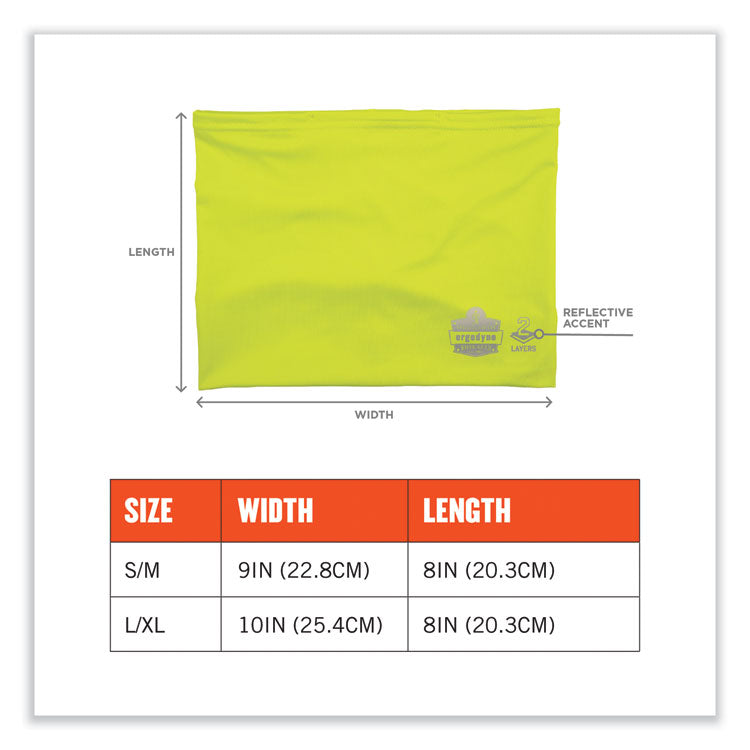 Chill-Its 6489 2-Layer Cooling Performance Knit Multi-Band, Polyester/Spandex, Small/Medium, Hi-Vis Lime