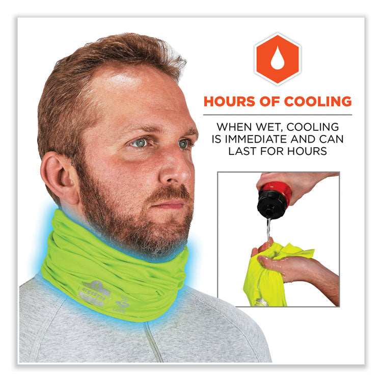 Chill-Its 6489 2-Layer Cooling Performance Knit Multi-Band, Polyester/Spandex, Large/X-Large, Hi-Vis Lime