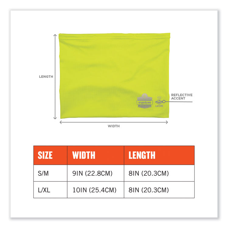 Chill-Its 6489 2-Layer Cooling Performance Knit Multi-Band, Polyester/Spandex, Large/X-Large, Hi-Vis Lime