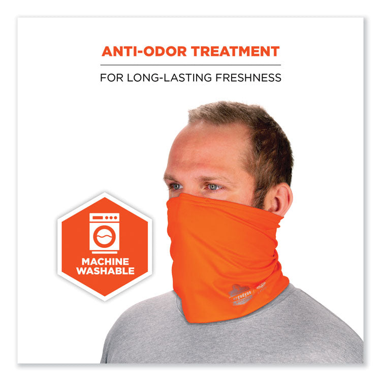 Chill-Its 6489 2-Layer Cooling Performance Knit Multi-Band, Polyester/Spandex, Small/Medium, Hi-Vis Orange