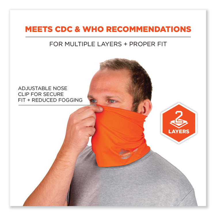 Chill-Its 6489 2-Layer Cooling Performance Knit Multi-Band, Polyester/Spandex, Large/X-Large, Hi-Vis Orange