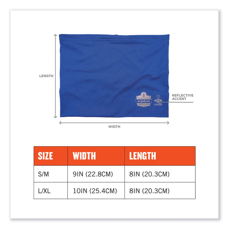 Chill-Its 6489 2-Layer Cooling Performance Knit Multi-Band, Polyester/Spandex, Small/Medium, Blue