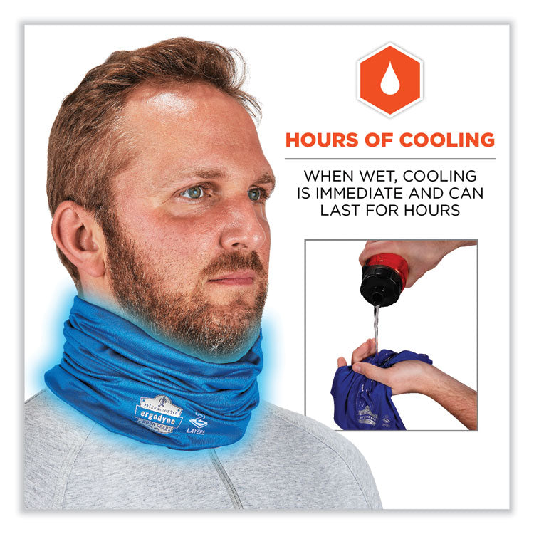 Chill-Its 6489 2-Layer Cooling Performance Knit Multi-Band, Polyester/Spandex, Large/X-Large, Blue