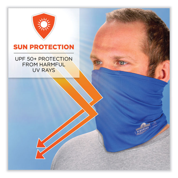 Chill-Its 6489 2-Layer Cooling Performance Knit Multi-Band, Polyester/Spandex, Large/X-Large, Blue