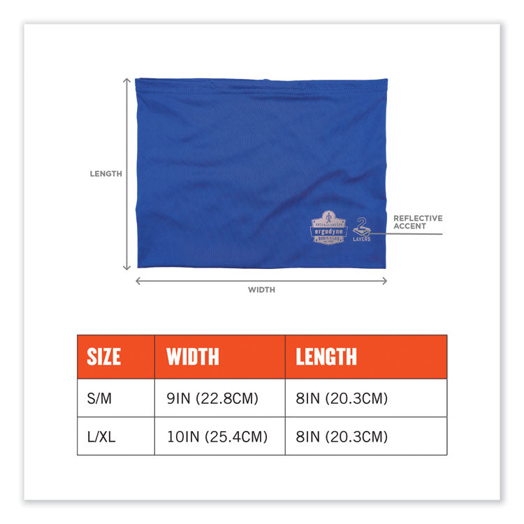Chill-Its 6489 2-Layer Cooling Performance Knit Multi-Band, Polyester/Spandex, Large/X-Large, Blue