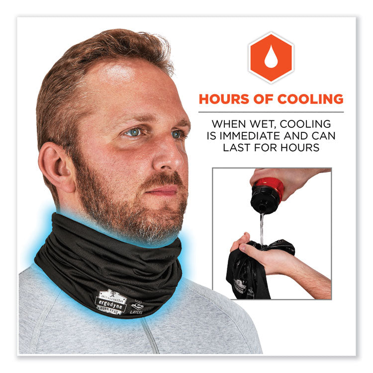 Chill-Its 6489 2-Layer Cooling Performance Knit Multi-Band, Polyester/Spandex, 2X-Large/3X-Large, Black