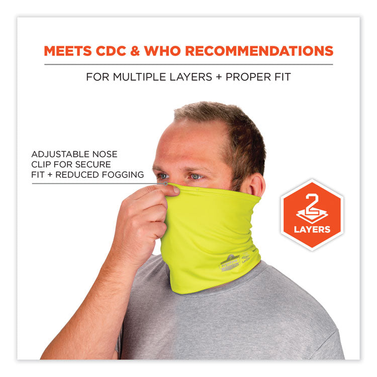 Chill-Its 6489 2-Layer Cooling Performance Knit MultiBand, Polyester/Spandex, 2X-Large/3X-Large, Hi-Vis Lime