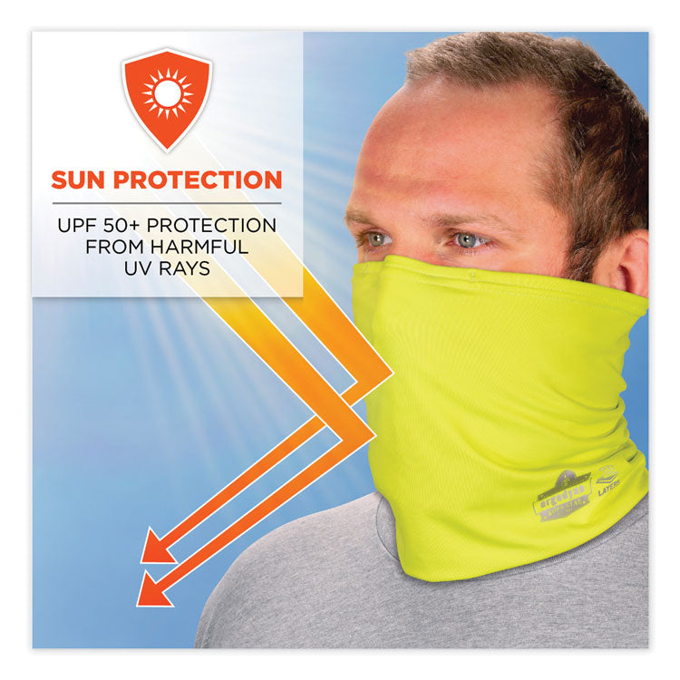 Chill-Its 6489 2-Layer Cooling Performance Knit MultiBand, Polyester/Spandex, 2X-Large/3X-Large, Hi-Vis Lime