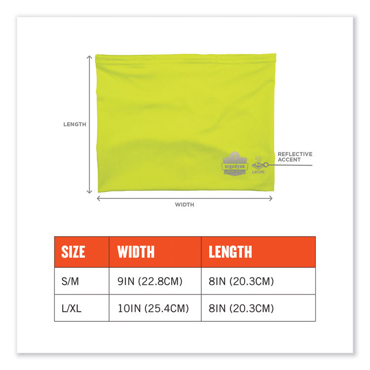 Chill-Its 6489 2-Layer Cooling Performance Knit MultiBand, Polyester/Spandex, 2X-Large/3X-Large, Hi-Vis Lime