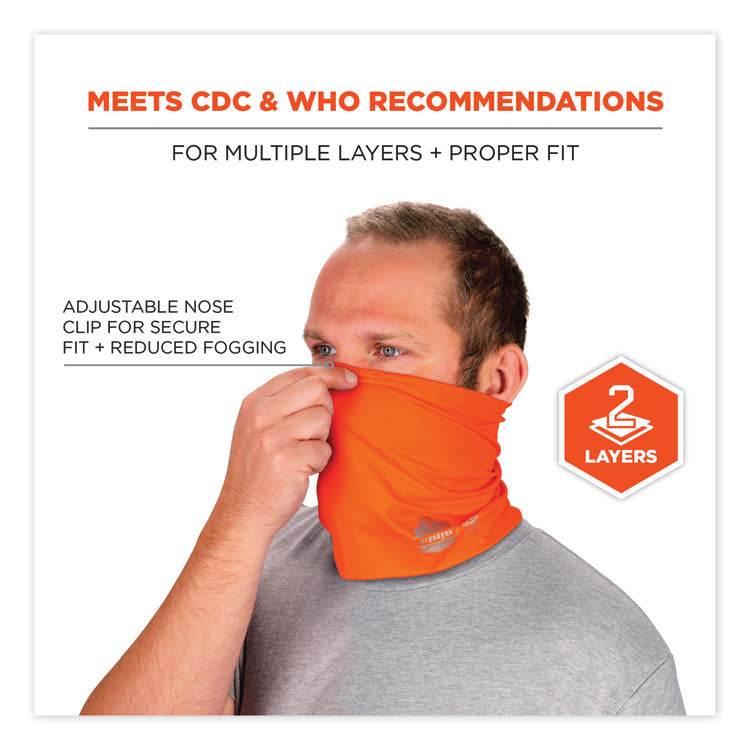 Chill-Its 6489 2-Layer Cooling Performance Knit Multi-Band, Polyester/Spandex, 2X-Large/3X-Large,Hi-Vis Orange