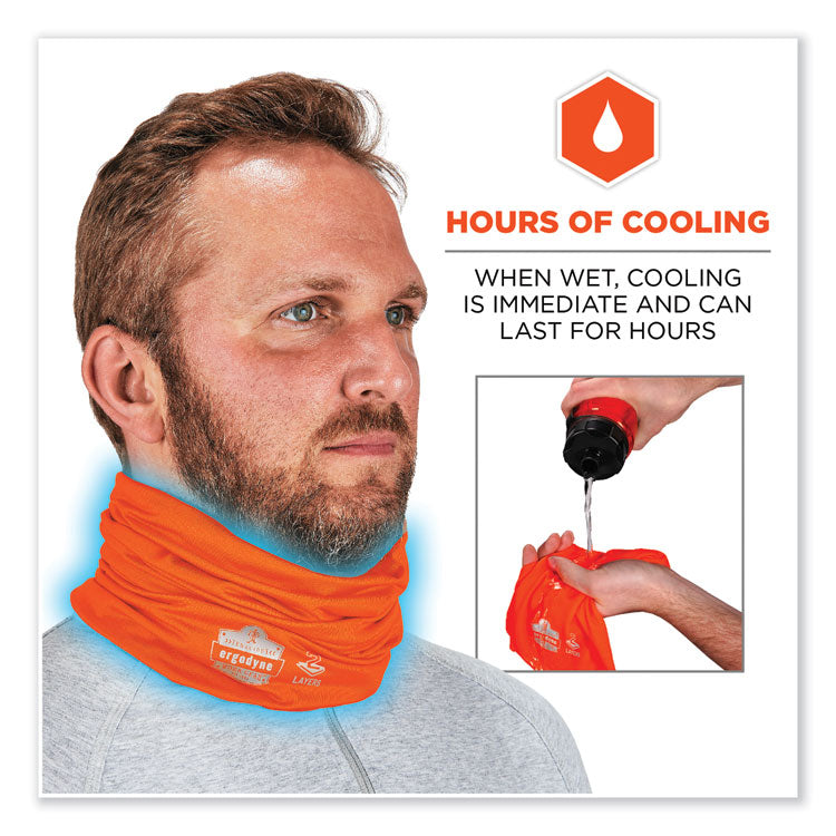 Chill-Its 6489 2-Layer Cooling Performance Knit Multi-Band, Polyester/Spandex, 2X-Large/3X-Large,Hi-Vis Orange