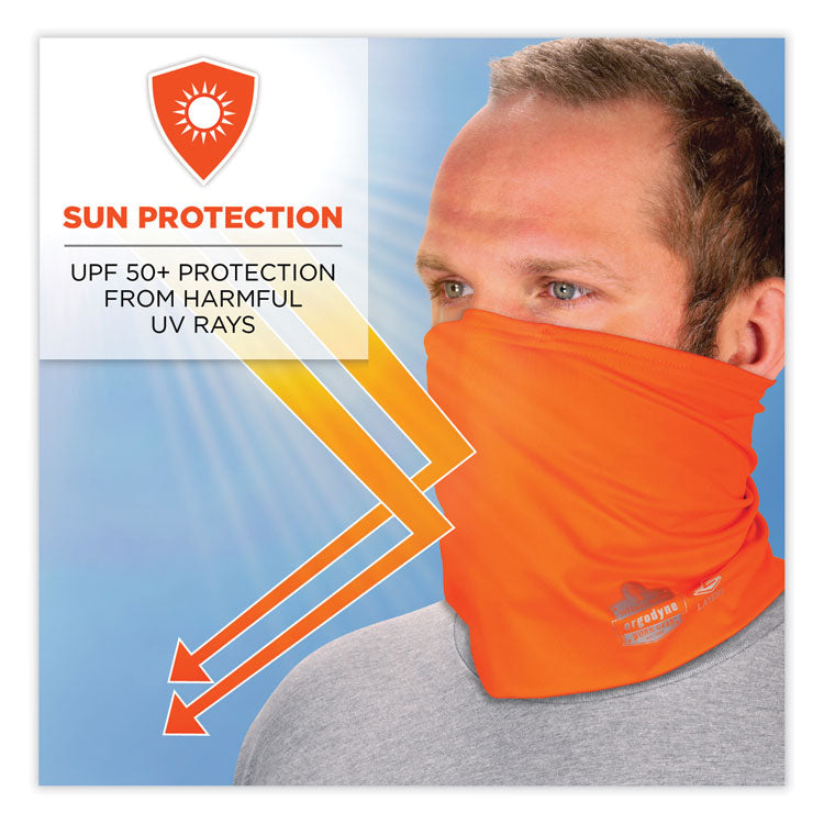 Chill-Its 6489 2-Layer Cooling Performance Knit Multi-Band, Polyester/Spandex, 2X-Large/3X-Large,Hi-Vis Orange
