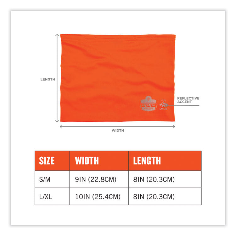 Chill-Its 6489 2-Layer Cooling Performance Knit Multi-Band, Polyester/Spandex, 2X-Large/3X-Large,Hi-Vis Orange