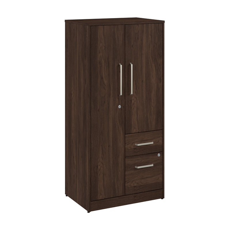 Bush Business Furniture Vista Wardrobe Cabinet with Drawers, Black Walnut (VSS130BWK)