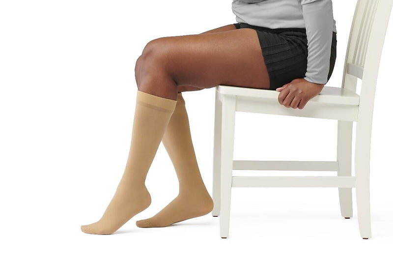 Curad 15-20mmHg Knee High Compression Hosiery, Beige, E Size, Regular Length, Each (MDS1700ETH)