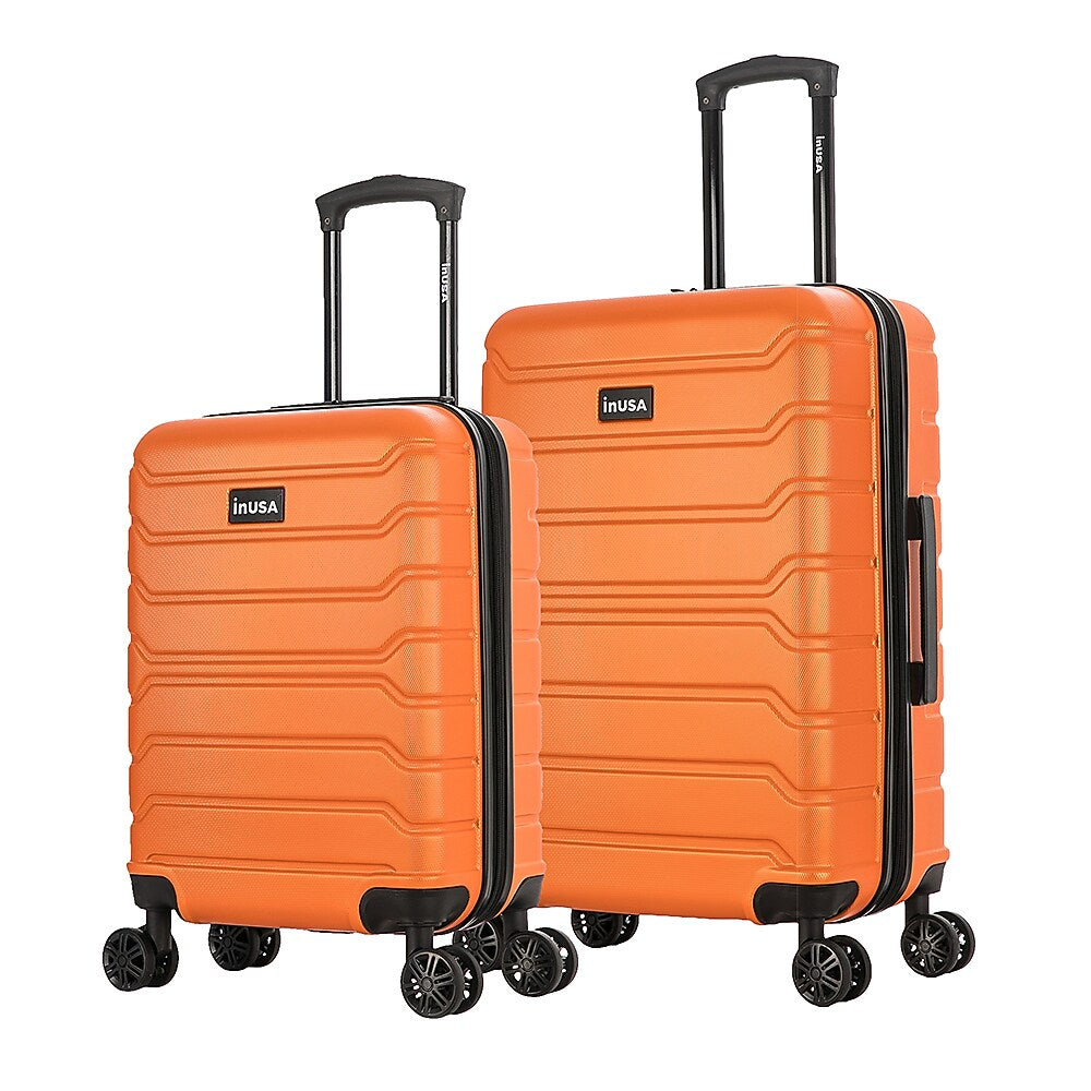 InUSA Trend 2-Piece Hardside Spinner Luggage Set, TSA Checkpoint Friendly, Orange (IUTRE0SM-ORA)