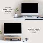 Anji Mountain Mango Wood Monitor Stand, Up to 32" Monitor, Natural (MS-FNG-MNG)