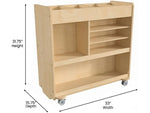 Flash Furniture Bright Beginnings Mobile 9-Section Storage Cart, 31.75"H x 33"W x 15.75"D, Natural Birch Plywood