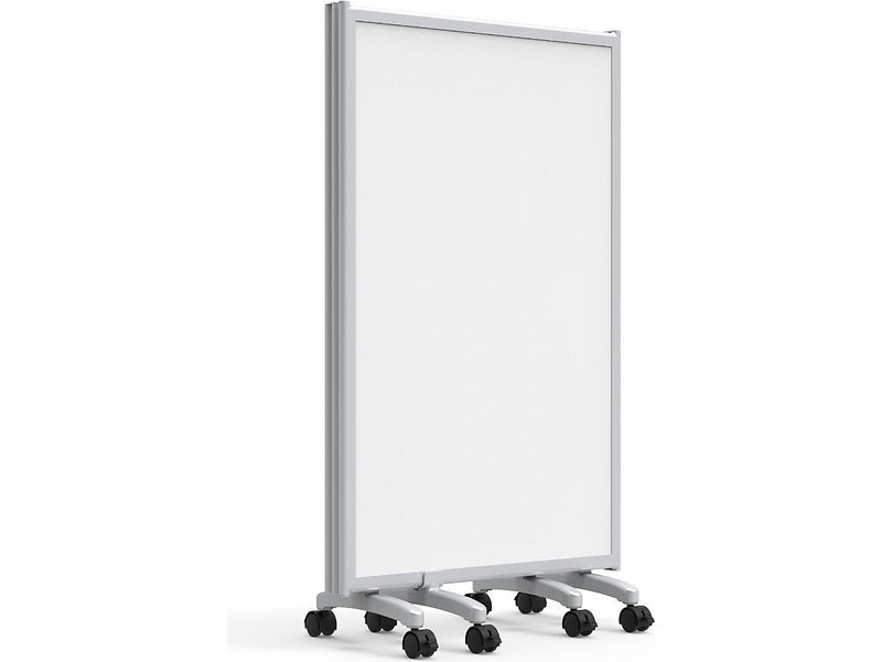 Luxor Freestanding 3-Panel Mobile Magnetic Whiteboard Room Divider, 53.5"H x 91"W, White (MB9152WW)