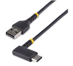 StarTech USB-A to USB-C Charging Cable Right Angle, 1ft, Black (R2ACR-30C-USB-CABLE)