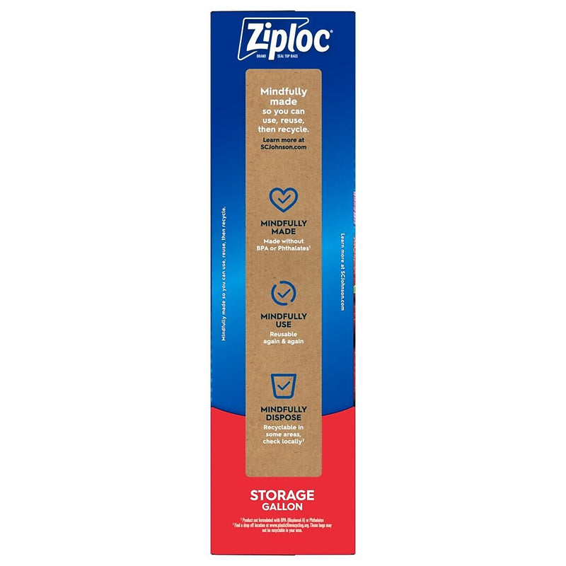 Ziploc Storage Bags, Gallon, 38/Box (314470)