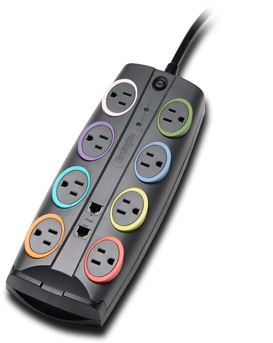 Kensington SmartSockets 8 Outlet Surge Protector, 8' Cord, 3090 Joules (K62691NA)