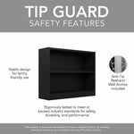 Bush Furniture Universal 30"H 2-Shelf Bookcase, Classic Black, 2/Set (UB001BL)