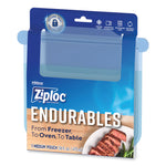 Endurables Silicone Pouches, Medium, 16 oz, 4.4" x 7.9", Clear, 8/Carton