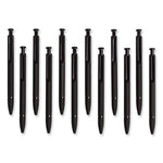 Monterey Soft Touch Ballpoint Pen, Retractable, Medium 1 Mm, Black Ink, Midnight Barrel, 12/pack