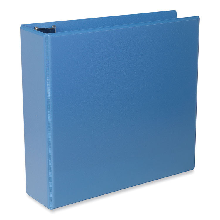 Slant D-Ring View Binder, 3 Rings, 3" Capacity, 11 x 8.5, Light Blue