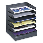Steel Six-Shelf Desk Tray Sorter, Six Sections, Letter Size Files, 12 x 9.5 x 13.5, Black