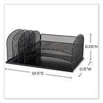 Onyx Desk Organizer with Three Horizontal and Three Upright Sections, Letter Size Files, 19.25 x11.5 x 8.25, Blue