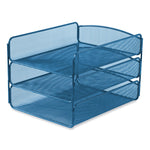 Onyx Triple Tray, 3 Sections, Letter Size Files, 9.25 x 11.75 x 8, Blue