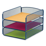 Onyx Triple Tray, 3 Sections, Letter Size Files, 9.25 x 11.75 x 8, Blue
